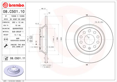 Set dischi freno BREMBO 08.C501.11