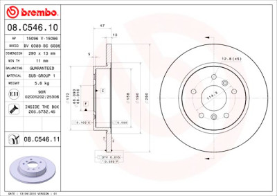 Set dischi freno BREMBO 08.C546.11