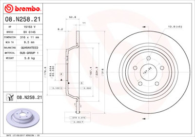 Set dischi freno BREMBO 08.N258.21