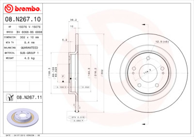 Set dischi freno BREMBO 08.N267.11