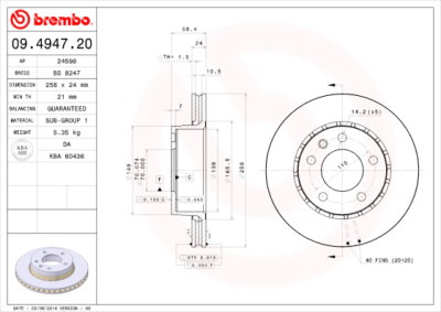 Set dischi freno BREMBO 09.4947.20