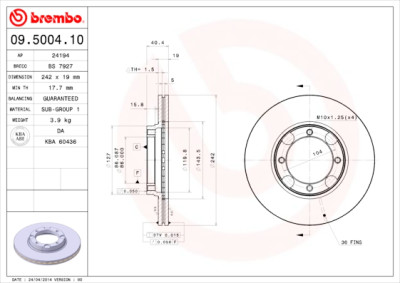 Set dischi freno BREMBO 09.5004.10