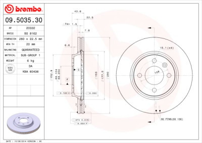 Disco freno BREMBO 09.5035.30