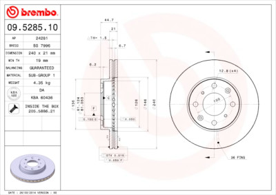 Set dischi freno BREMBO 09.5285.10