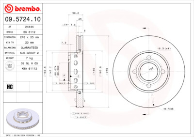 Set dischi freno BREMBO 09.5724.10