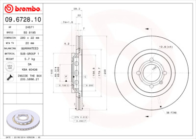Set dischi freno BREMBO 09.6728.10