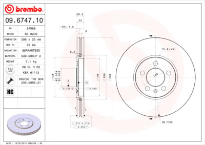 Set dischi freno BREMBO 09.6747.10