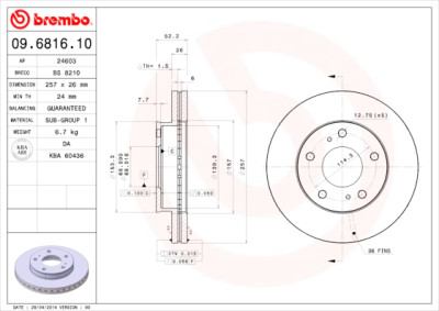 Set dischi freno BREMBO 09.6816.10