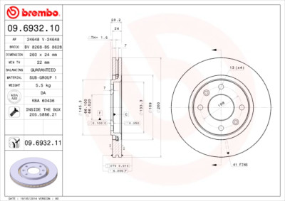 Set dischi freno BREMBO 09.6932.10