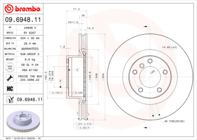 Disco freno COATED DISC LINE 09.6948.11