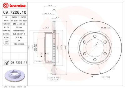Set dischi freno BREMBO 09.7226.10