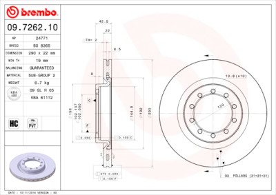 Set dischi freno BREMBO 09.7262.10