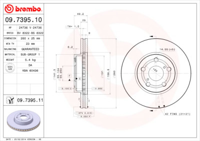 Set dischi freno BREMBO 09.7395.10