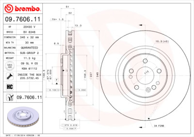 Set dischi freno BREMBO COATED DISC LINE 09.7606.11