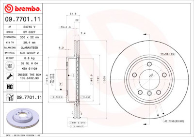 Set dischi freno BREMBO COATED DISC LINE 09.7701.11