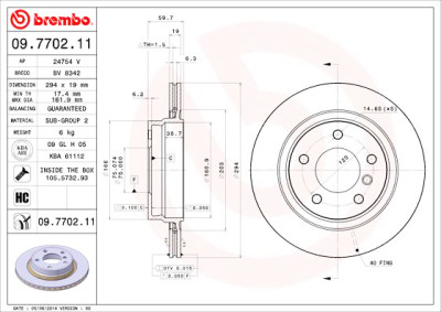 Set dischi freno BREMBO COATED DISC LINE 09.7702.11