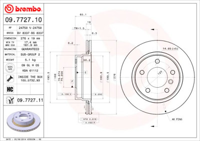 Set dischi freno BREMBO 09.7727.10