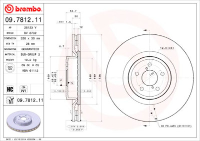 Set dischi freno BREMBO COATED DISC LINE 09.7812.11