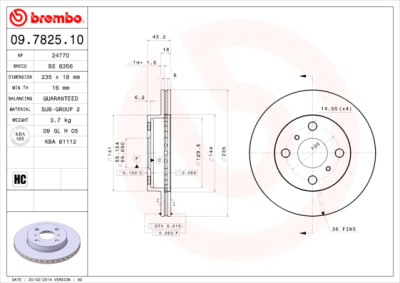 Set dischi freno BREMBO 09.7825.10