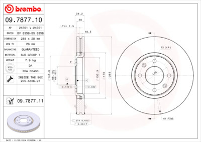 Set dischi freno BREMBO 09.7877.10