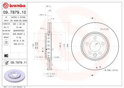 Set dischi freno BREMBO 09.7879.10