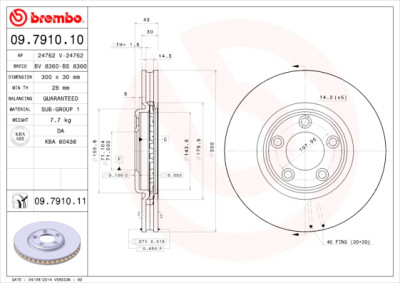 Set dischi freno BREMBO 09.7910.10