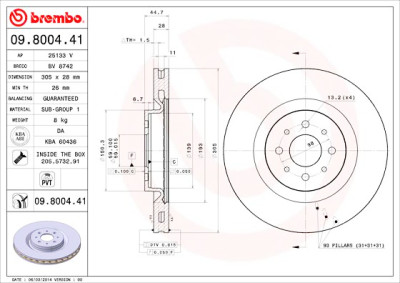 Set dischi freno BREMBO COATED DISC LINE 09.8004.41