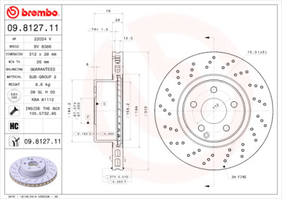 Set dischi freno BREMBO COATED DISC LINE 09.8127.11