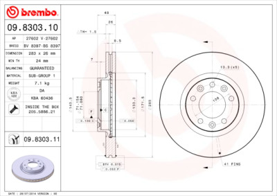 Set dischi freno BREMBO 09.8303.10