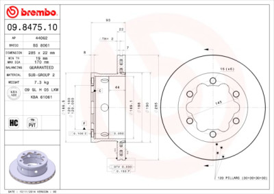 Set dischi freno BREMBO 09.8475.10