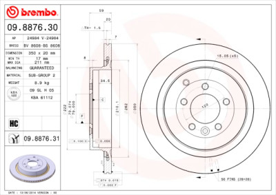 Set dischi freno BREMBO 09.8876.30