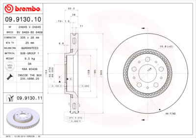 Set dischi freno BREMBO 09.9130.10
