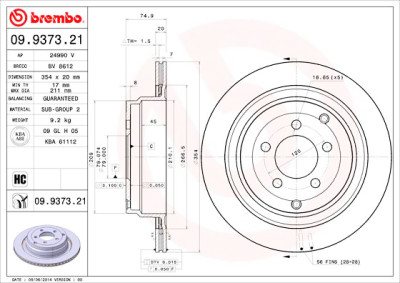 Set dischi freno BREMBO COATED DISC LINE 09.9373.21