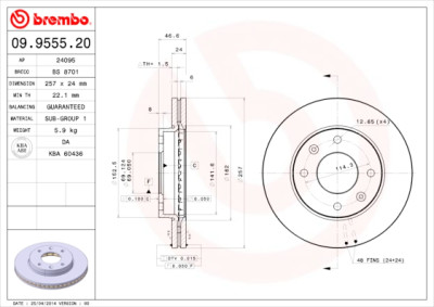 Set dischi freno BREMBO 09.9555.20