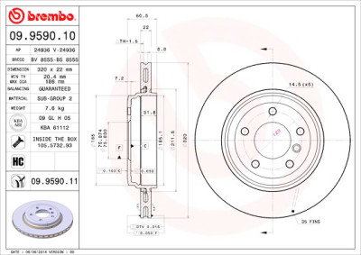 Set dischi freno BREMBO 09.9590.10