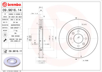 Set dischi freno BREMBO 09.9616.14