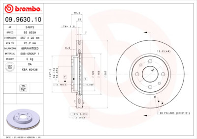 Set dischi freno BREMBO 09.9630.10