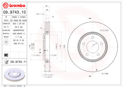 Set dischi freno BREMBO 09.9743.10
