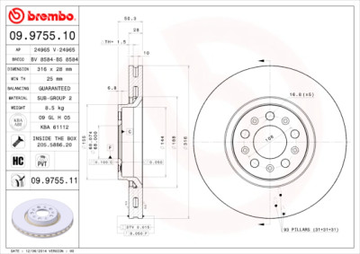 Set dischi freno BREMBO 09.9755.10