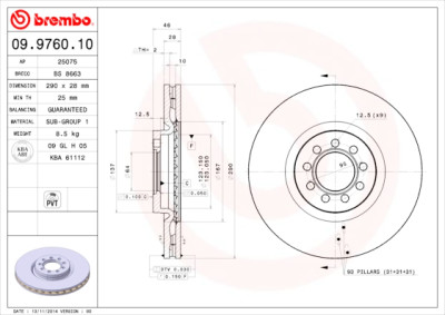Set dischi freno BREMBO 09.9760.10