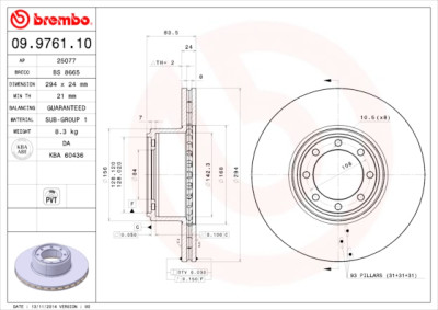 Set dischi freno BREMBO 09.9761.10