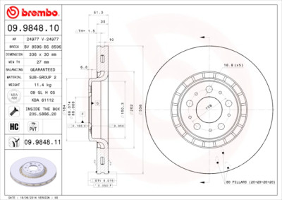 Set dischi freno BREMBO 09.9848.10