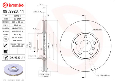 Set dischi freno BREMBO COATED DISC LINE 09.9923.11