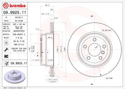 Set dischi freno BREMBO COATED DISC LINE 09.9925.11