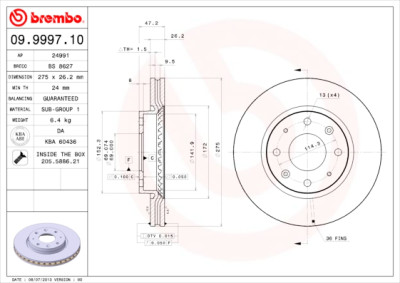 Set dischi freno BREMBO 09.9997.10