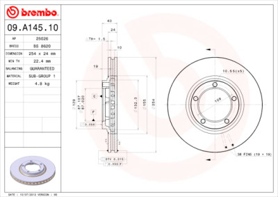 Set dischi freno BREMBO 09.A145.10