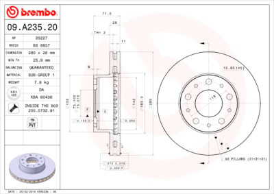 Set dischi freno BREMBO 09.A235.20