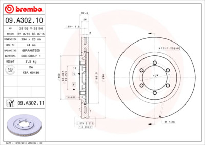 Set dischi freno BREMBO 09.A302.10