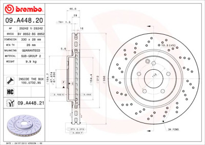 Set dischi freno BREMBO 09.A448.20