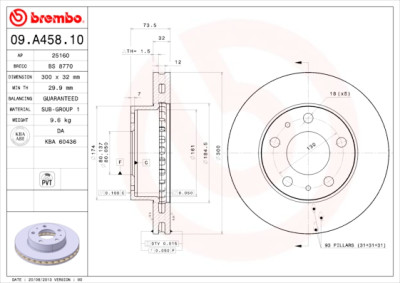 Set dischi freno BREMBO 09.A458.10